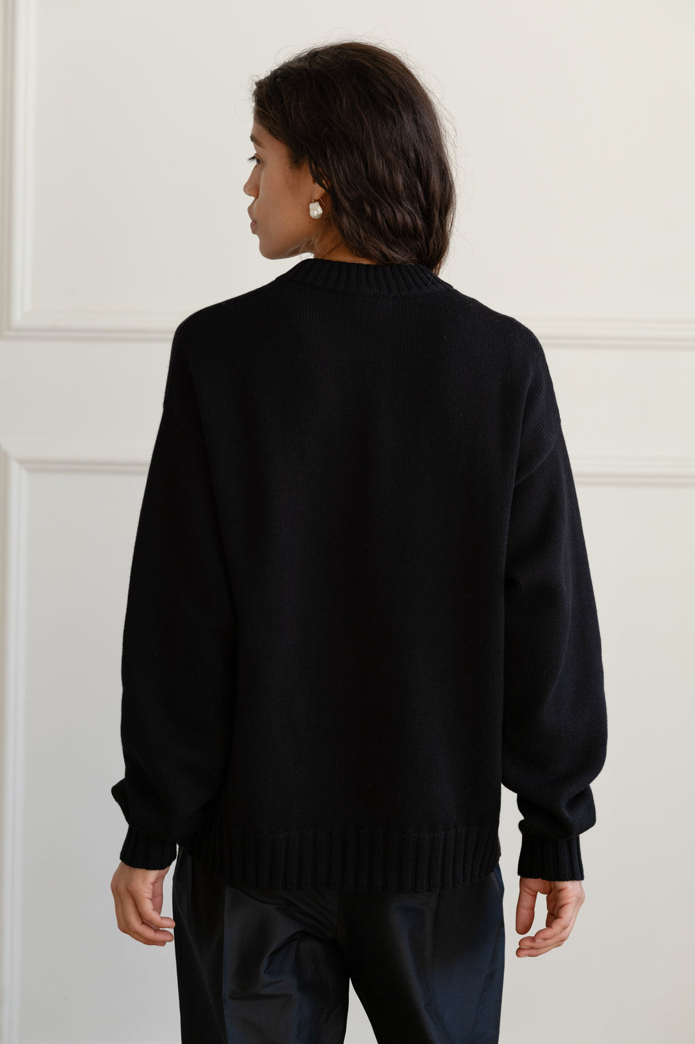 DONNI The Cotton Cashmere Crewneck Sweater - Jet