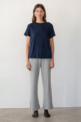 DONNI The Pointelle Simple Crop Pant - Heather-Grey