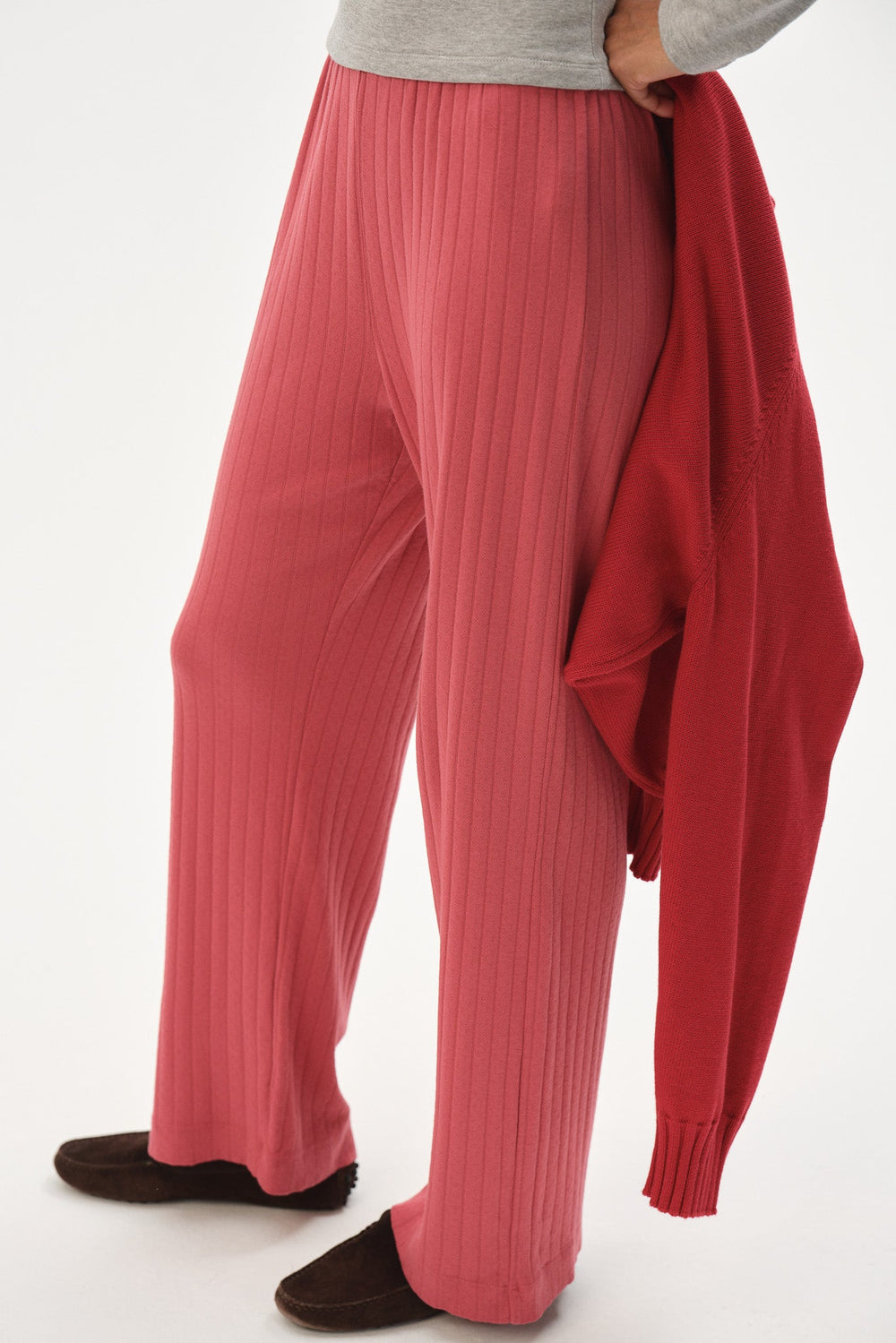DONNI The Pointelle Simple Crop Pant - Raspberry