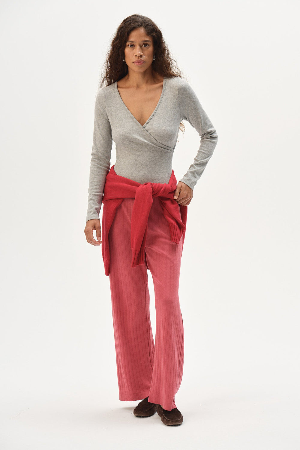 DONNI The Pointelle Simple Crop Pant - Raspberry