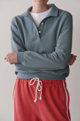 DONNI The Eco-Terry Polo Sweatshirt - Sage