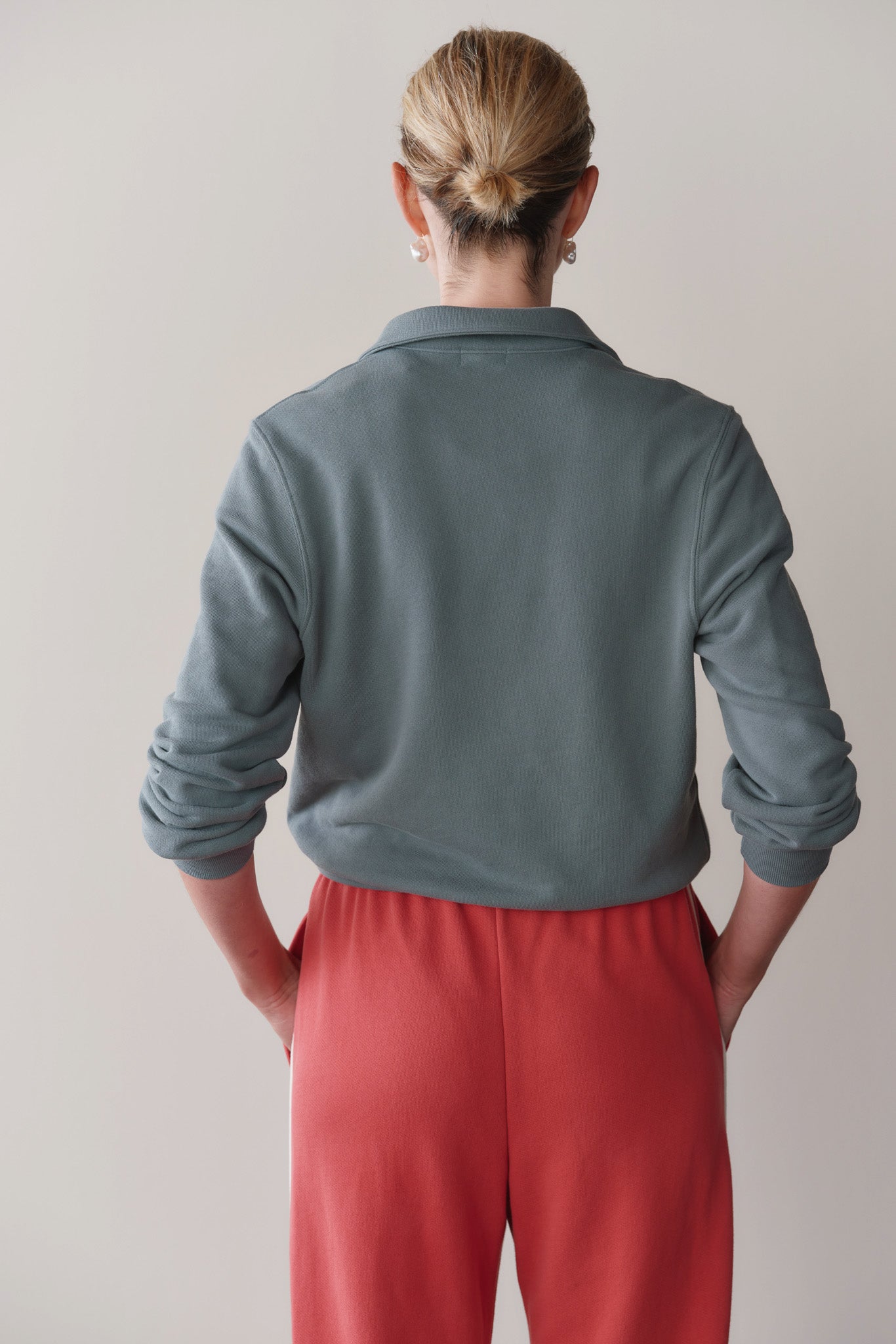 DONNI The Eco-Terry Polo Sweatshirt - Sage