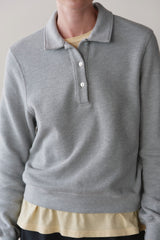 DONNI The Eco-Terry Polo Sweatshirt - Heather Grey