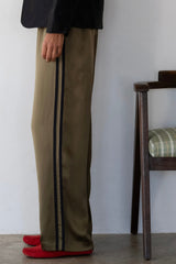 DONNI The Silk Stripe Simple Pant - Oregano-Jet
