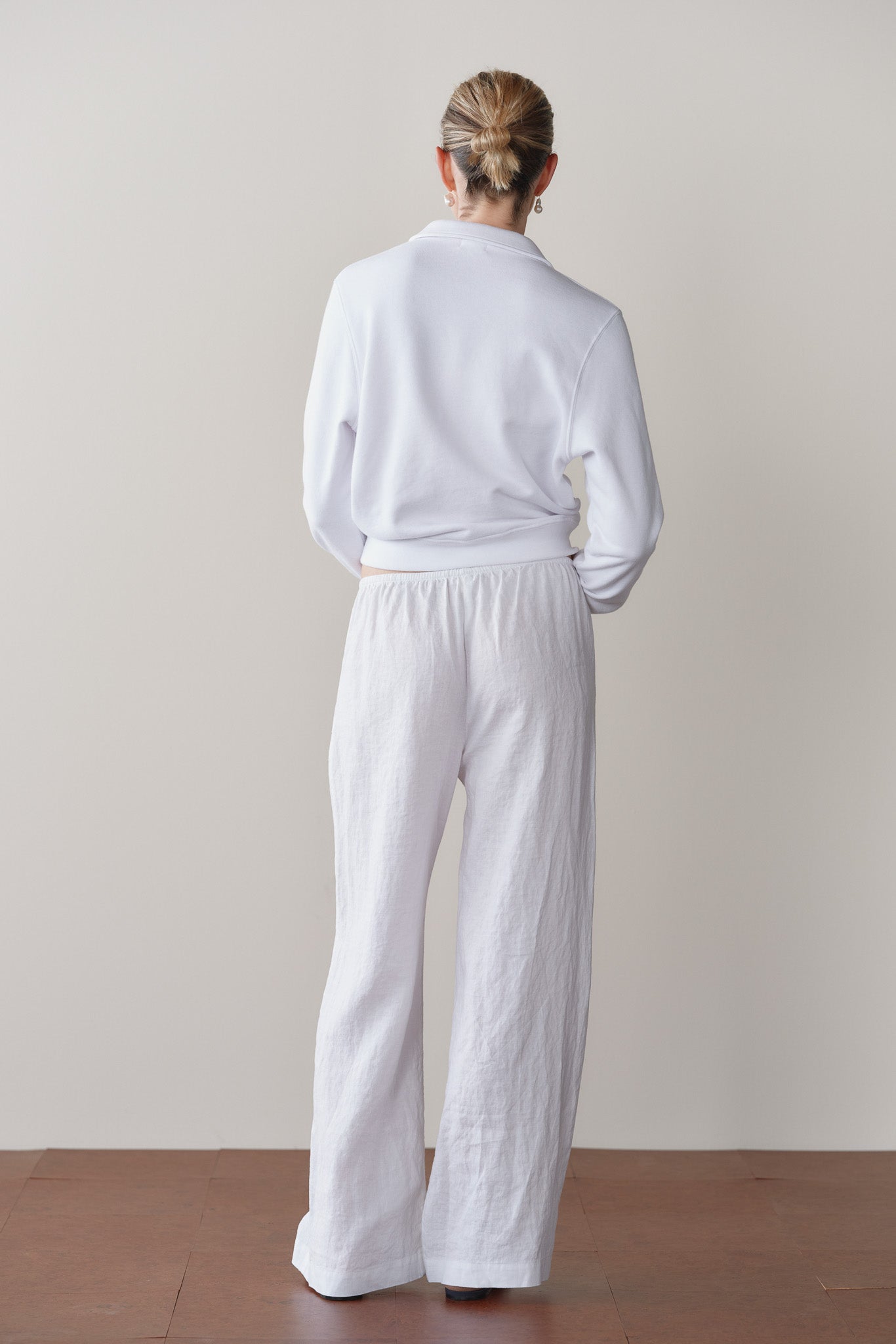 DONNI Powder Linen Drawstring Pant - Powder