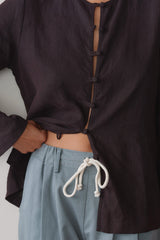 DONNI Espresso Linen Loop Shirt - Espresso