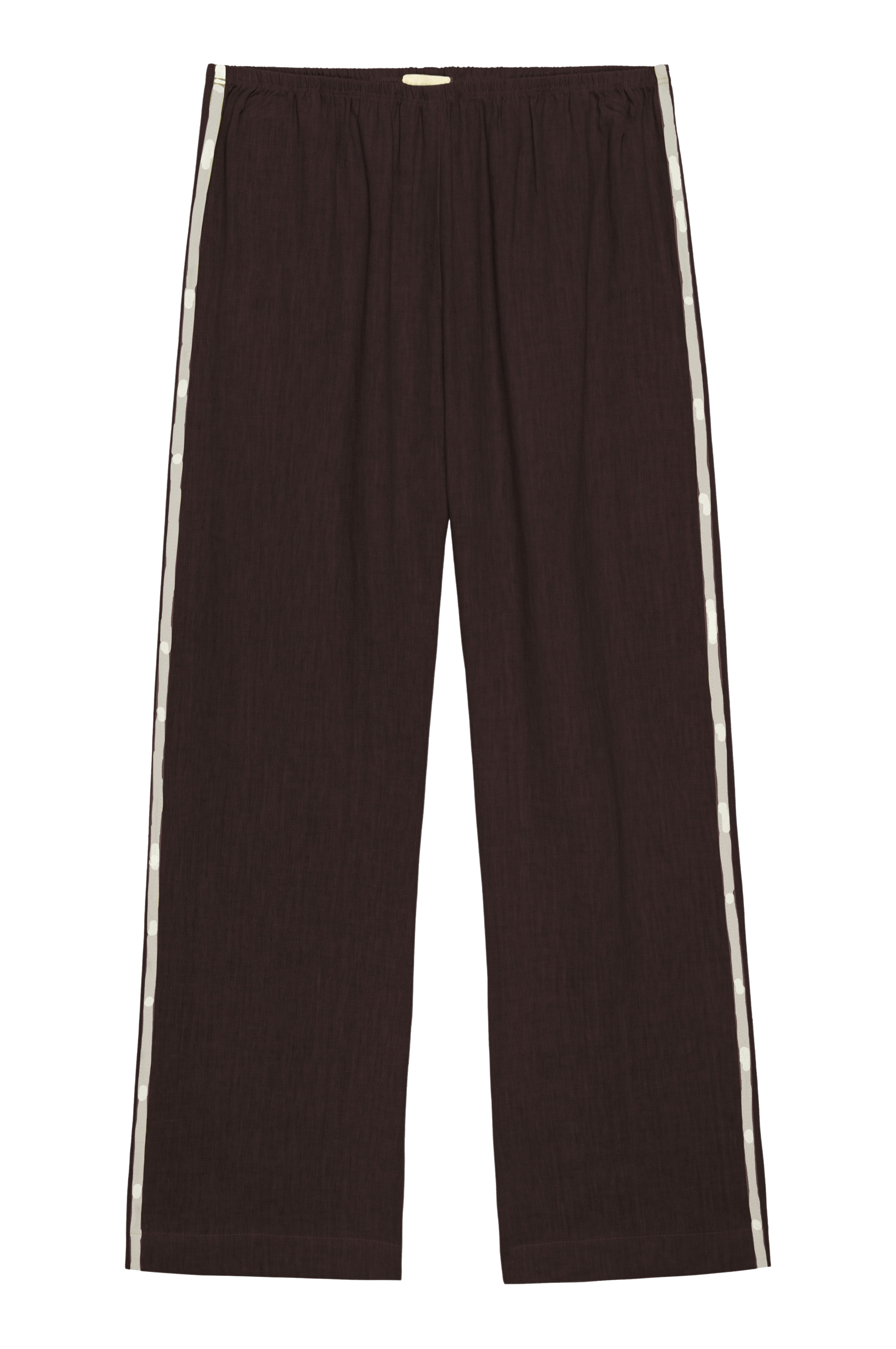 DONNI Espresso Linen Crop Stripe Pant - Espresso