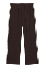 DONNI Espresso Linen Crop Stripe Pant - Espresso