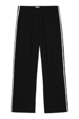 DONNI Jet Linen Crop Stripe Pant - Jet