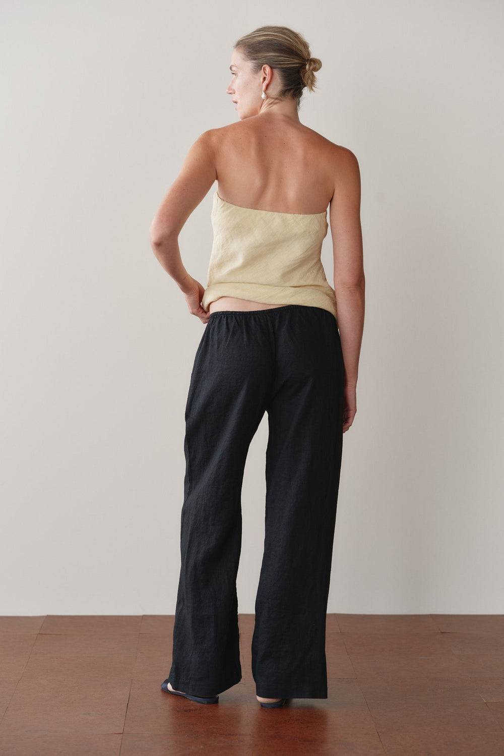 DONNI Jet Linen Drawstring Pant - Jet