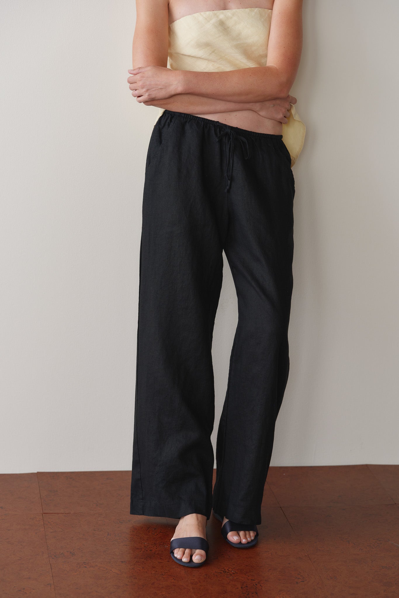 DONNI Jet Linen Drawstring Pant - Jet