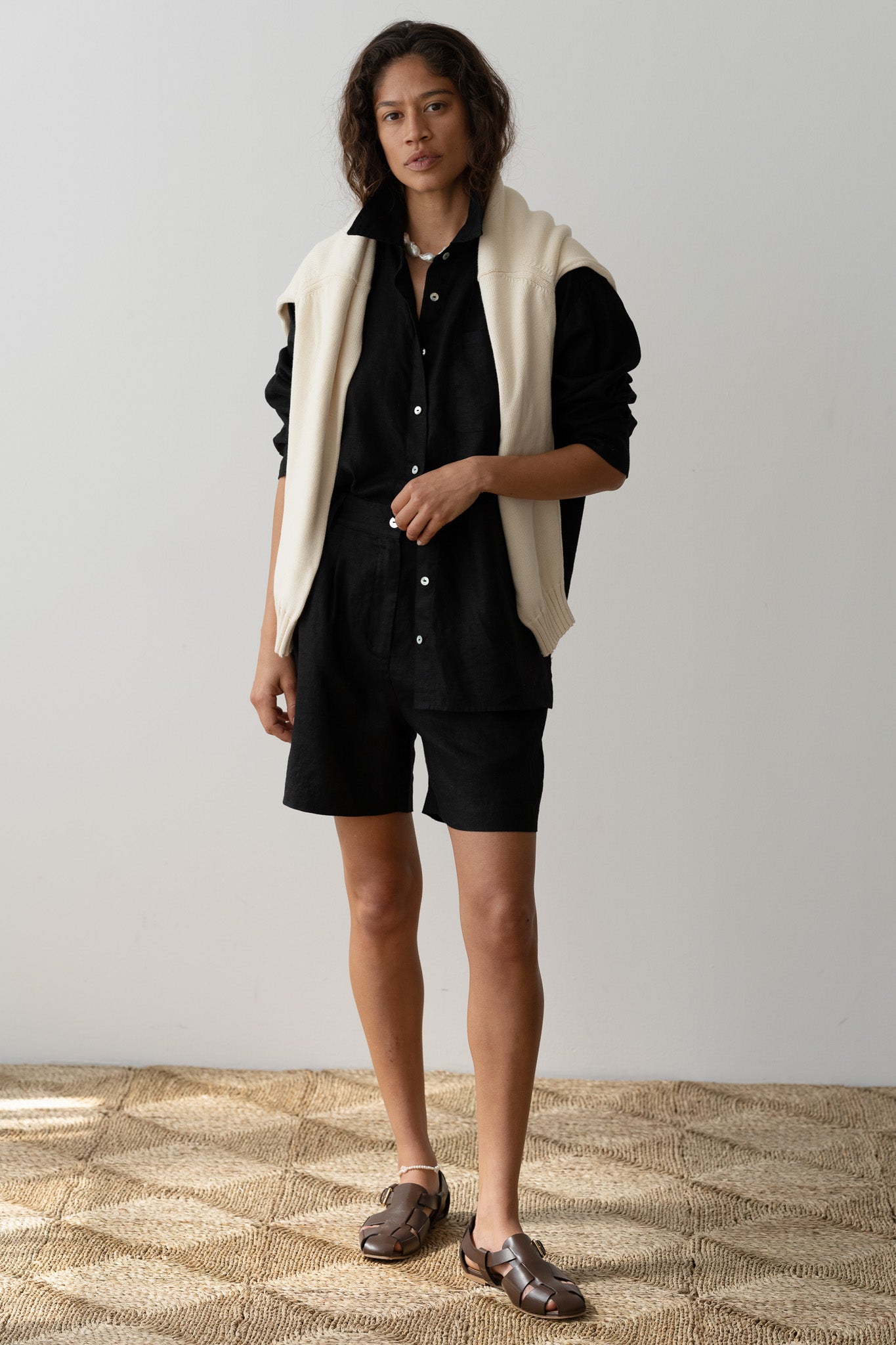 DONNI Jet Linen Relaxed Shirt - Jet
