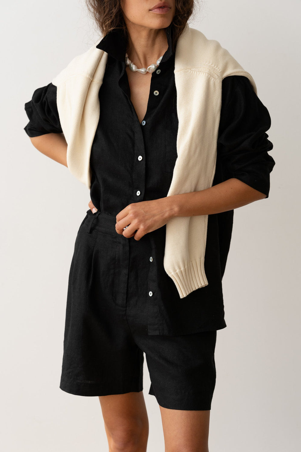 DONNI Jet Linen Relaxed Shirt - Jet