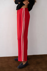 DONNI The Eco-Terry Stripe Crop Pant - Bell-Pepper