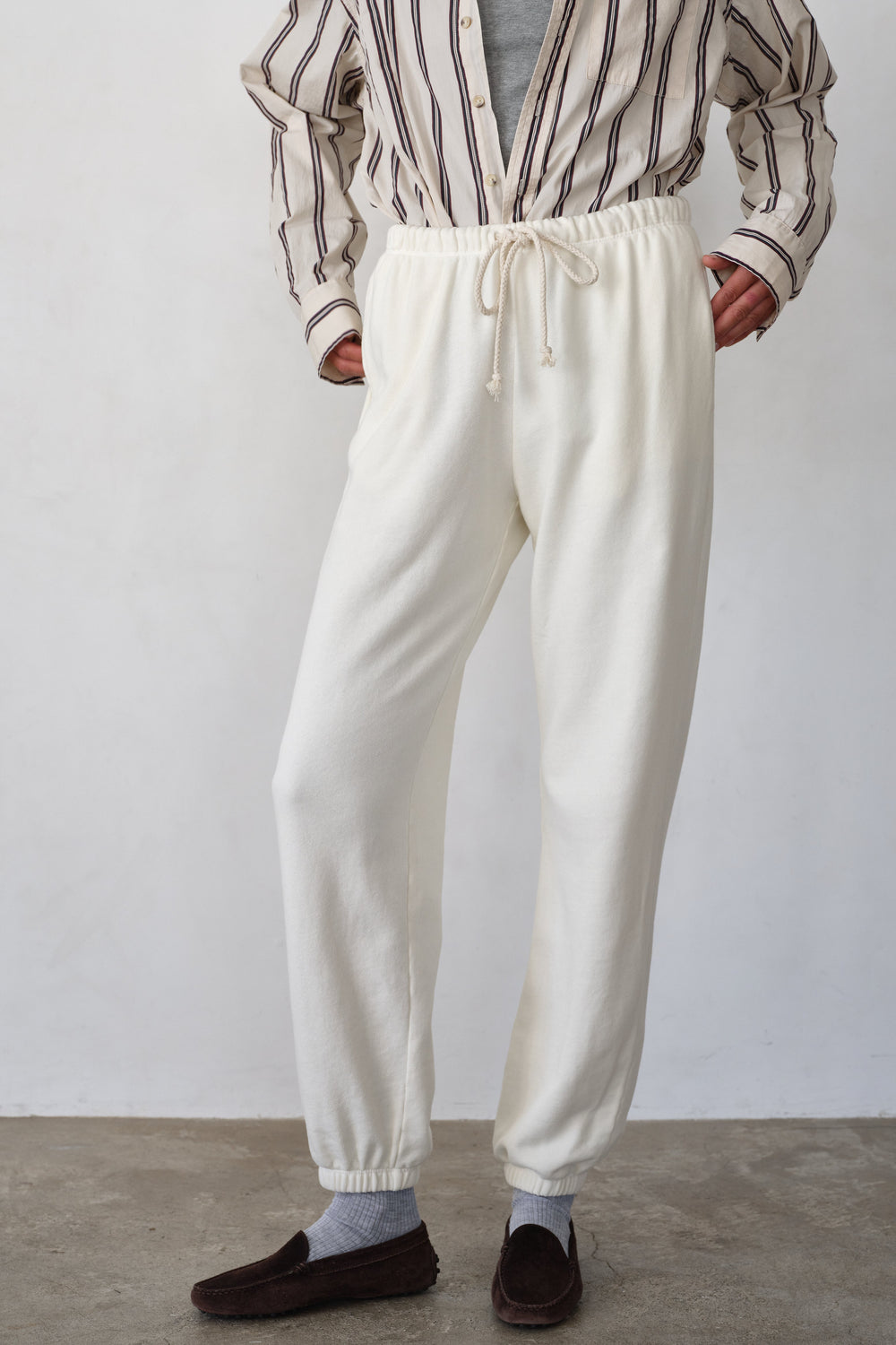 DONNI Creme Eco-Terry Sweatpants - Creme