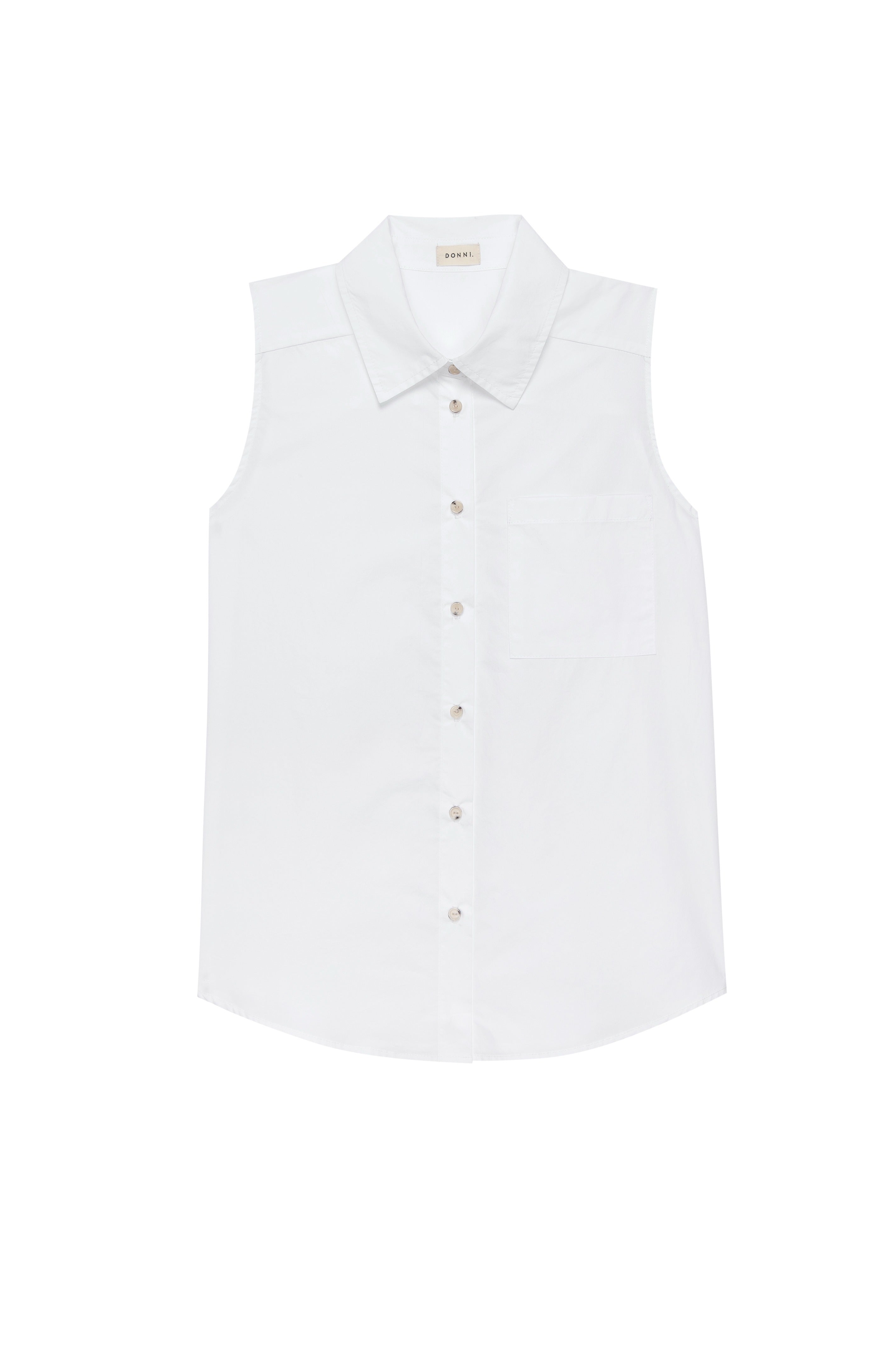 DONNI The Pop Sleeveless Shirt - Powder