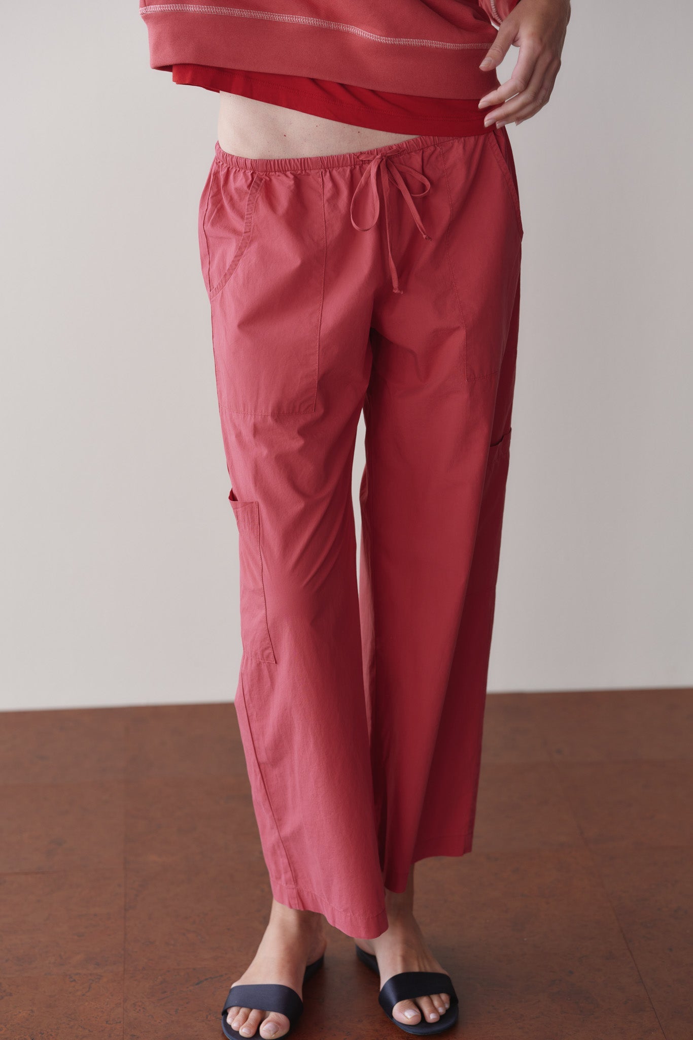 DONNI The Pop Drawstring Cargo Pant - Raspberry
