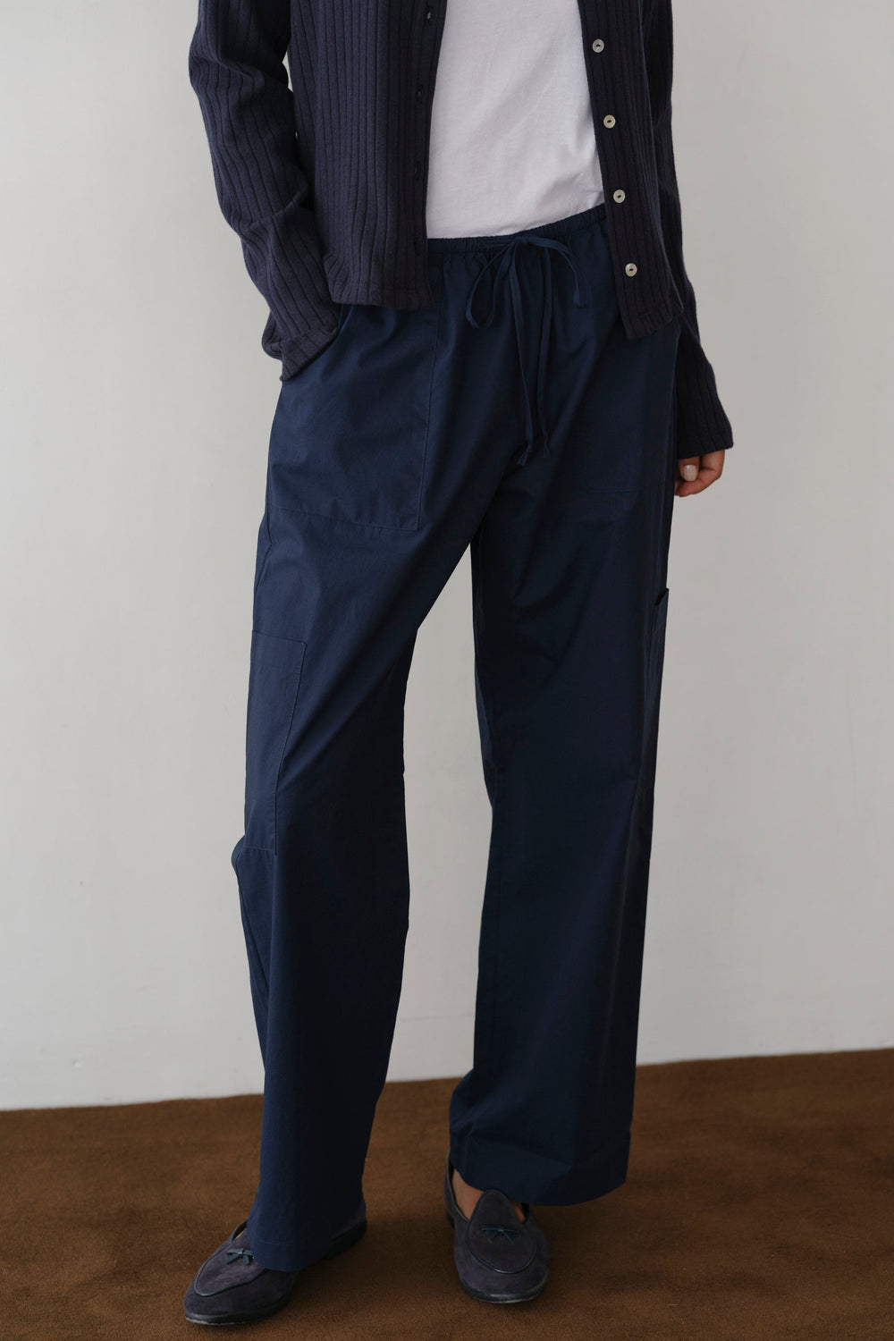 DONNI The Pop Drawstring Cargo Pant - Navy