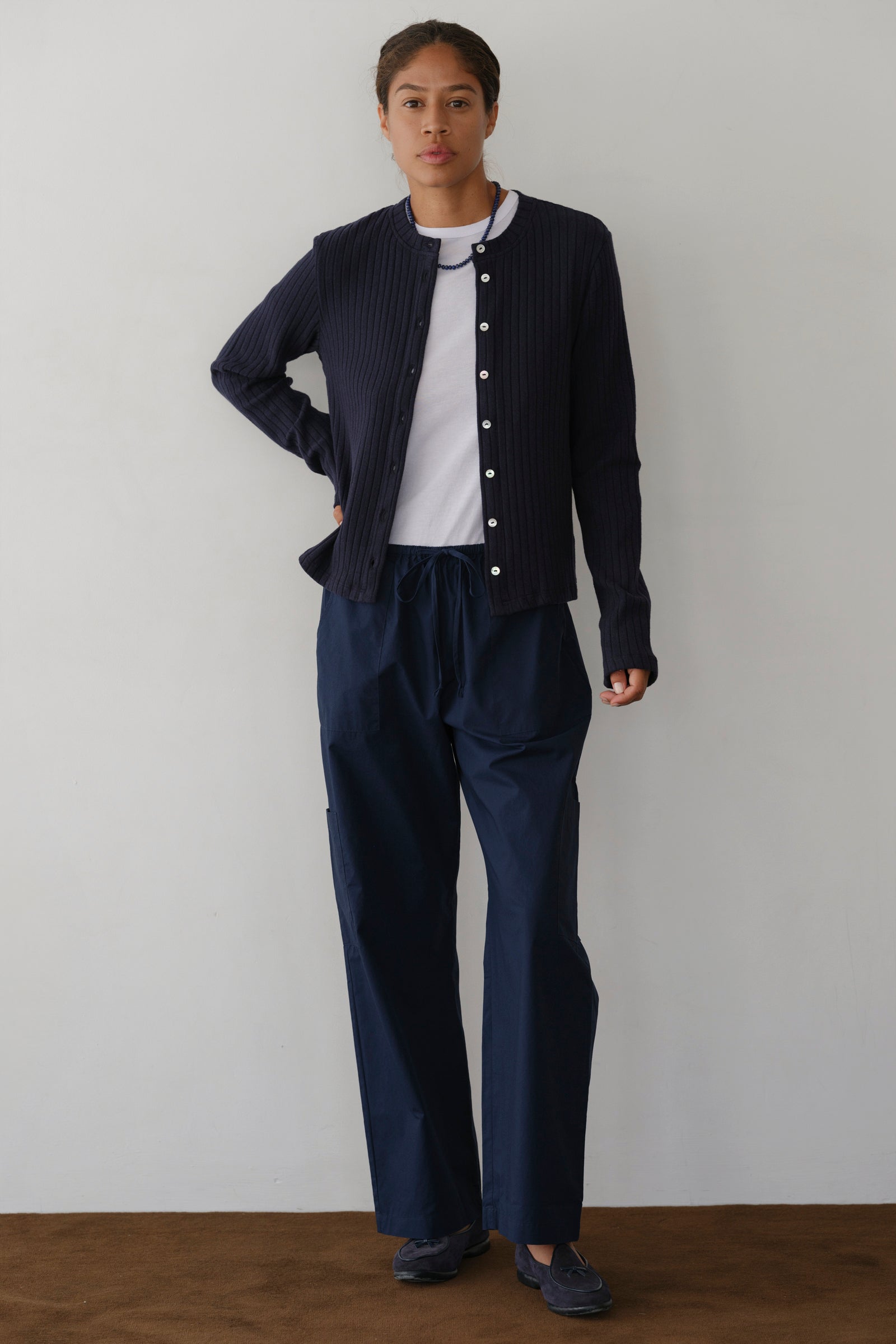 DONNI The Pop Drawstring Cargo Pant - Navy