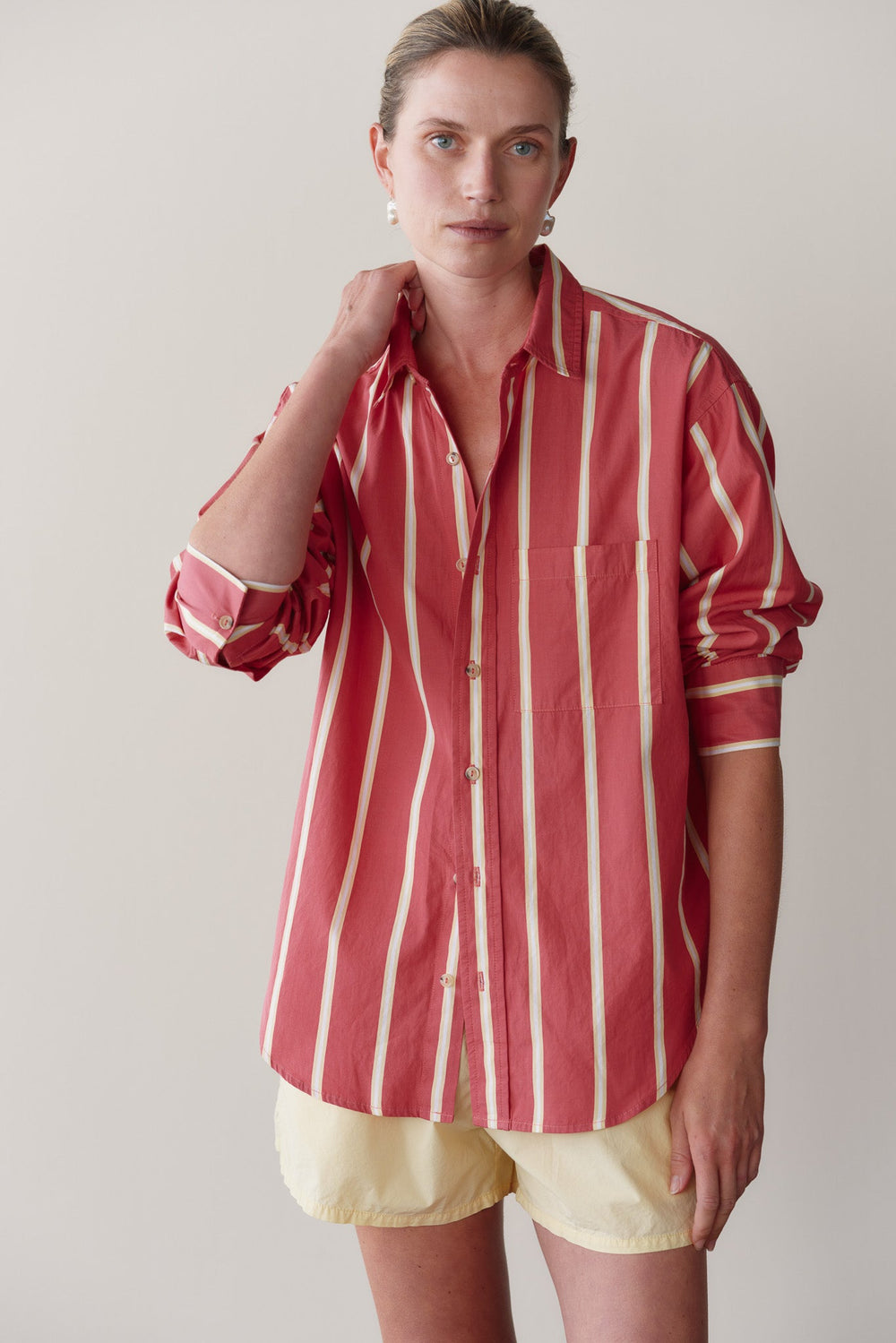 DONNI The Pop Shirt - Raspberry-Stripe
