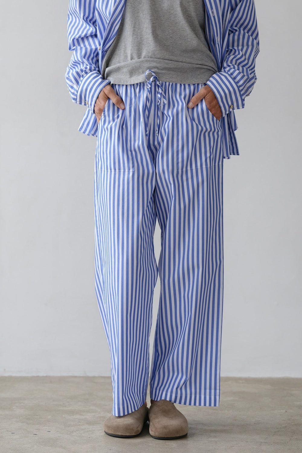 DONNI The Pop Stripe Drawstring Pant - Azure