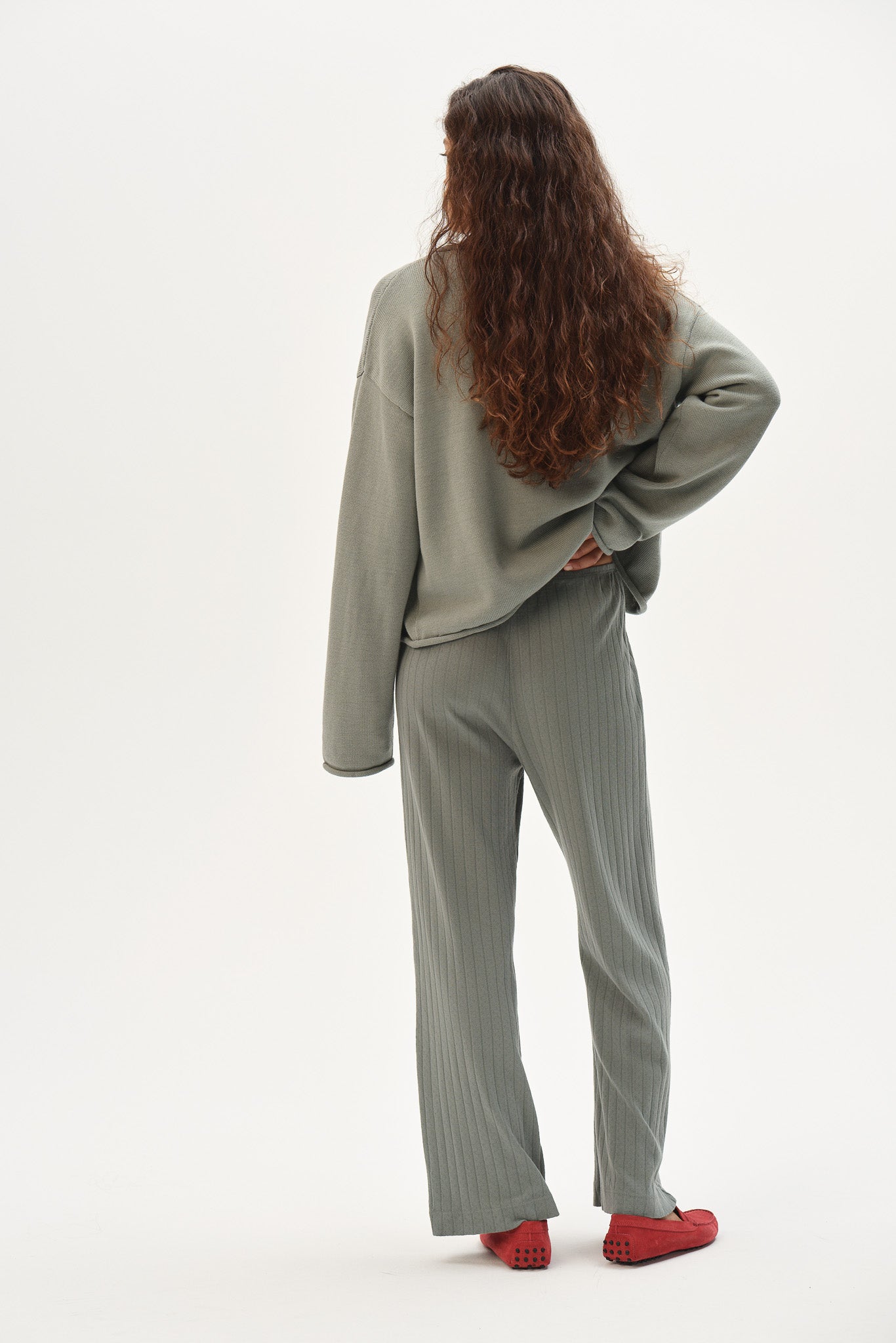 DONNI The Pointelle Simple Crop Pant - Sage