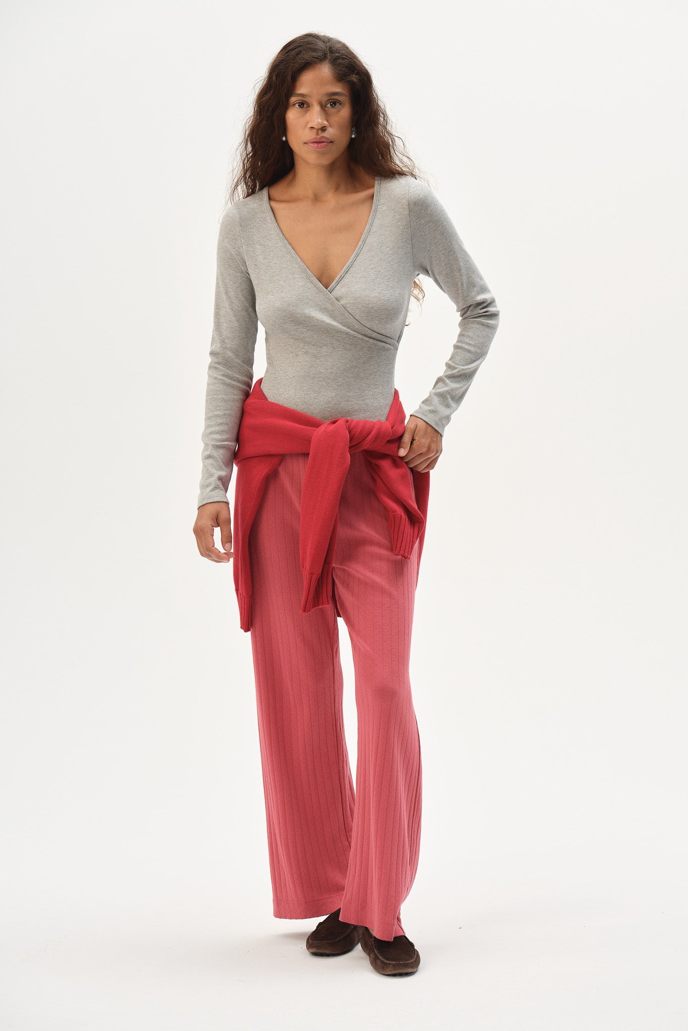 DONNI The Pointelle Simple Crop Pant - Raspberry
