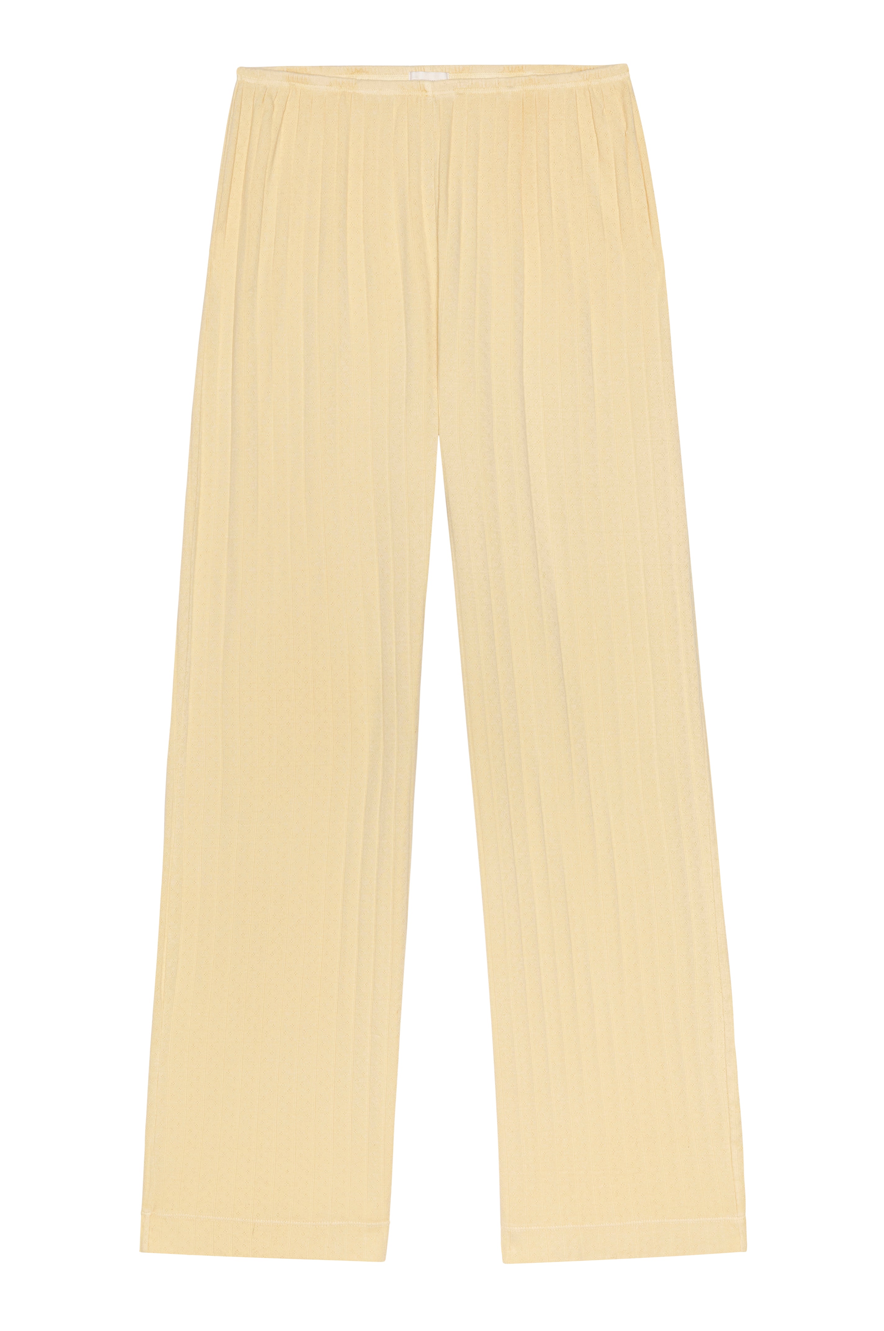 DONNI The Pointelle Simple Crop Pant - Butter