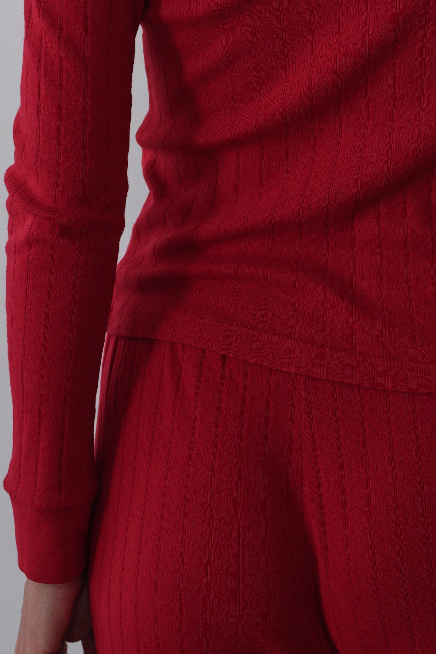 DONNI The Pointelle Simple Crop Pant - Bell-Pepper