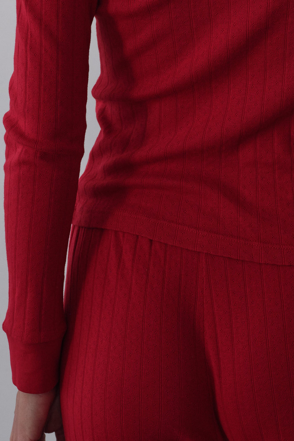 DONNI The Pointelle Simple Crop Pant - Bell-Pepper