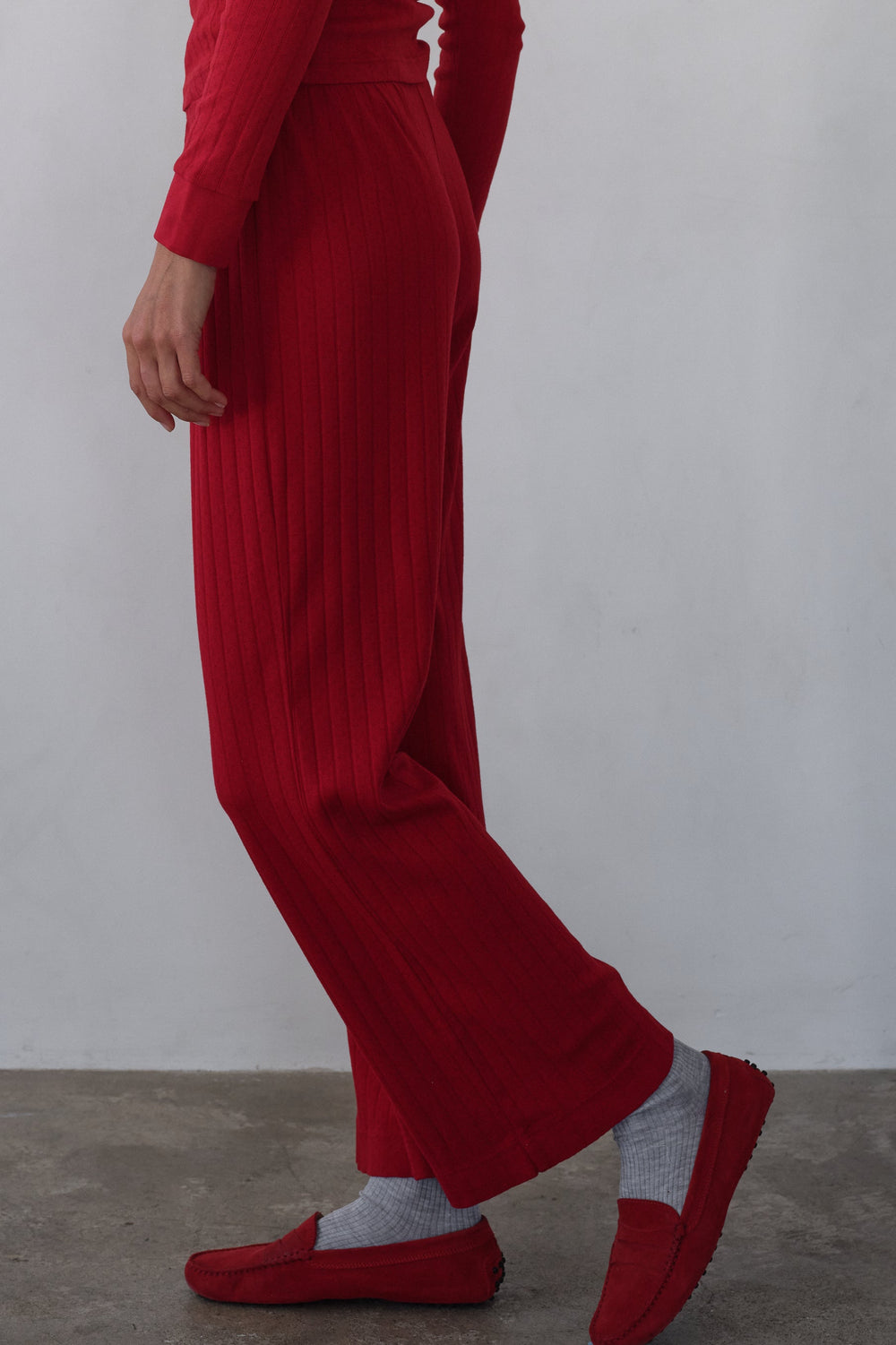 DONNI The Pointelle Simple Crop Pant - Bell-Pepper