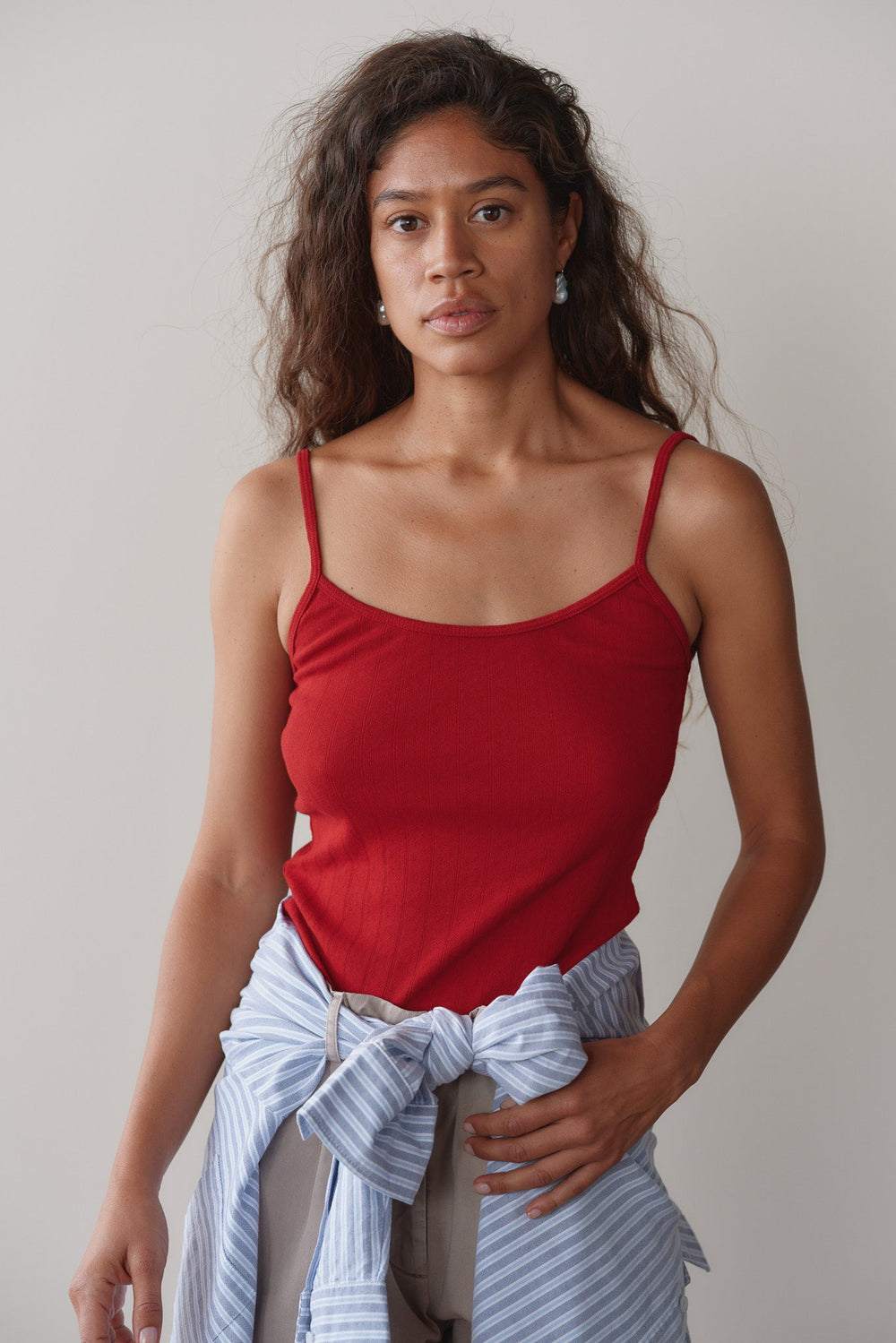 DONNI The Pointelle Cami Tank - Bell-Pepper