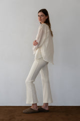 DONNI Creme Rib Kick Flare - Creme