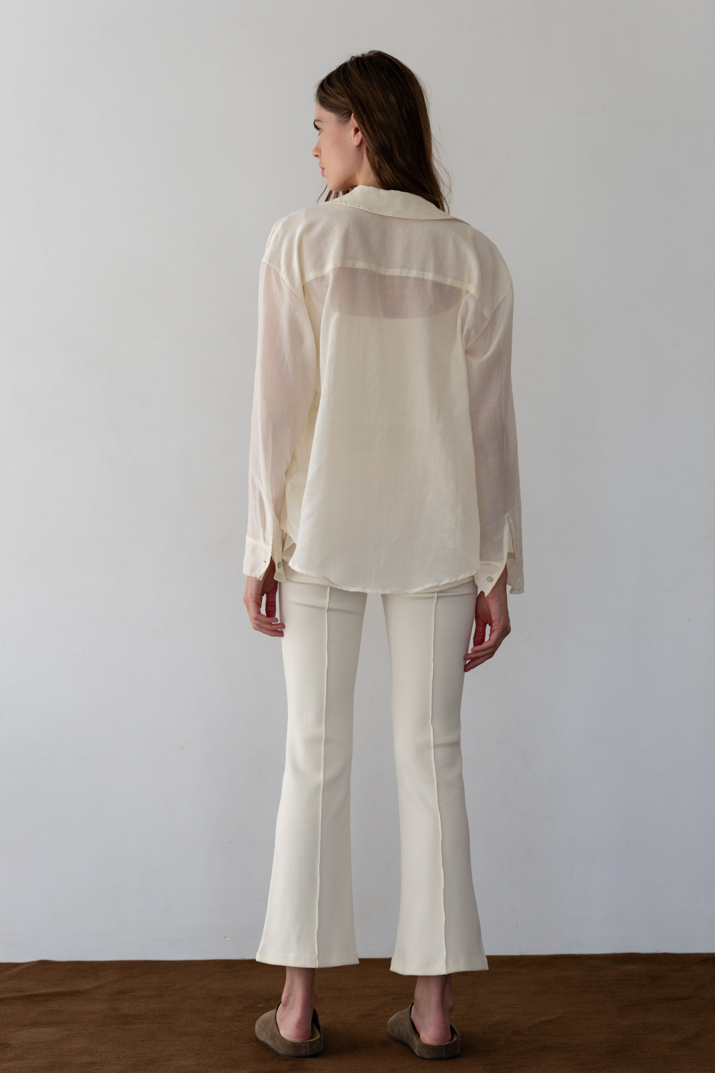 DONNI Creme Rib Kick Flare - Creme