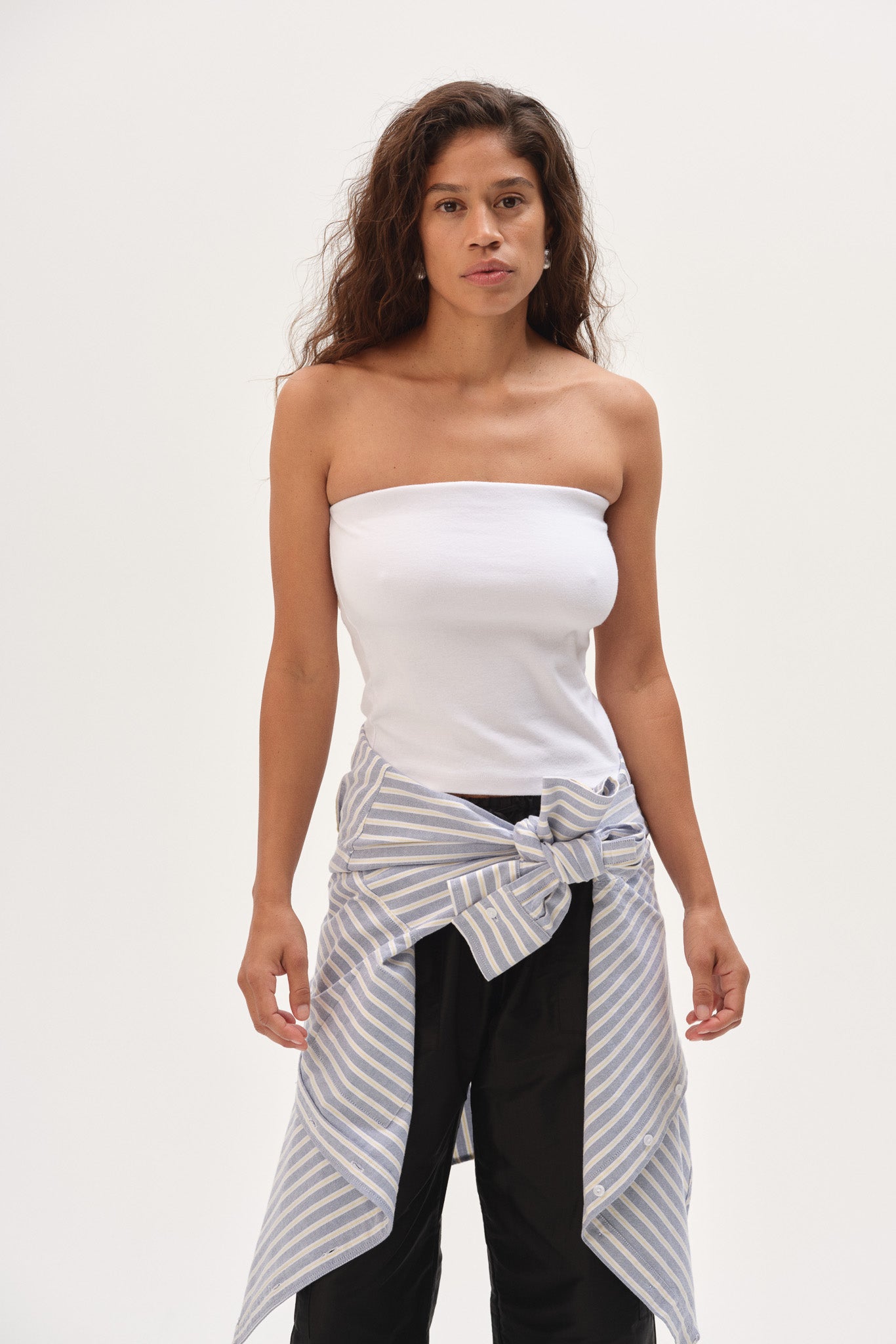 DONNI The Baby Rib Tube Top - Powder