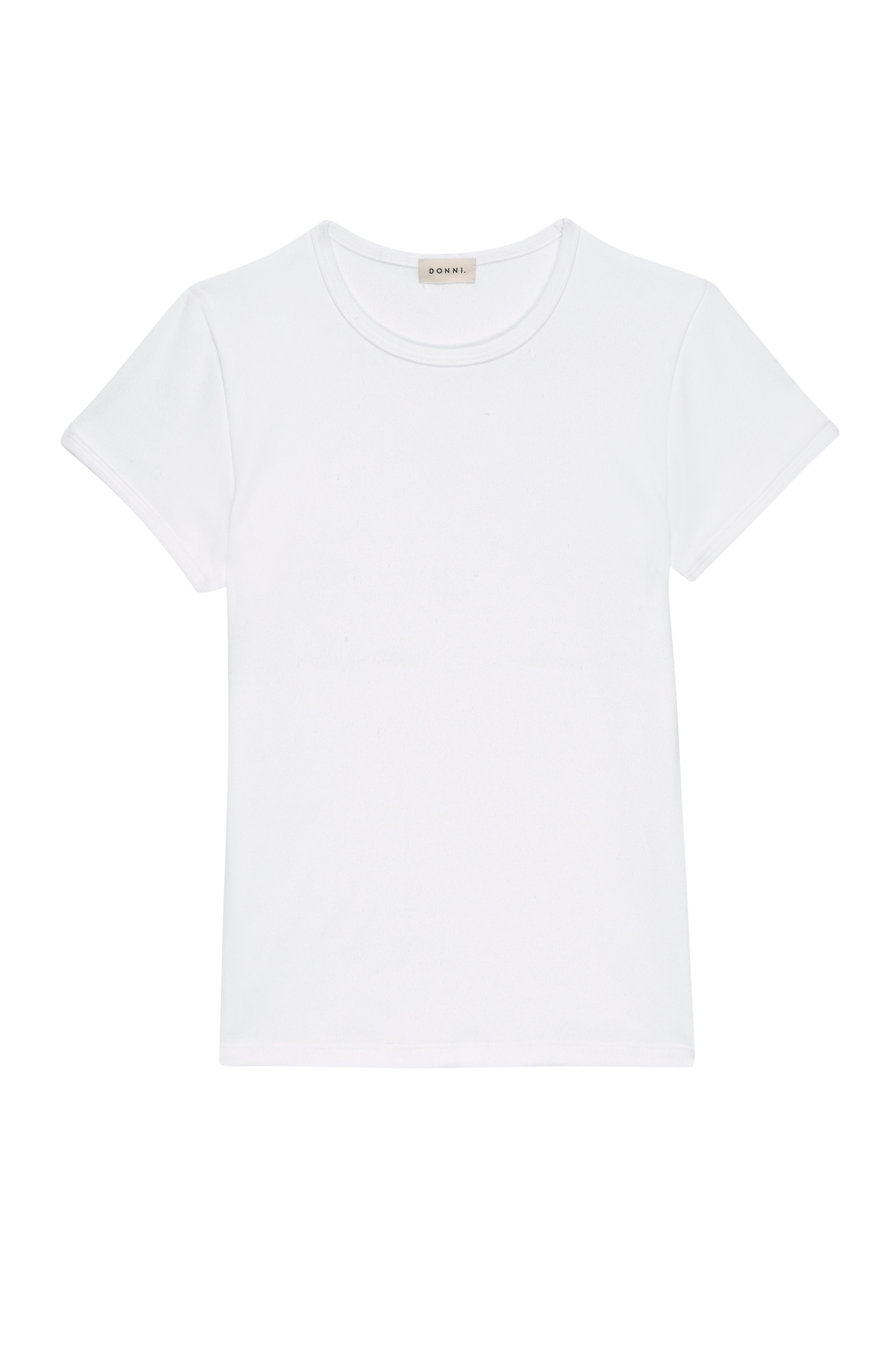 DONNI The Baby Rib Baby Tee - Powder
