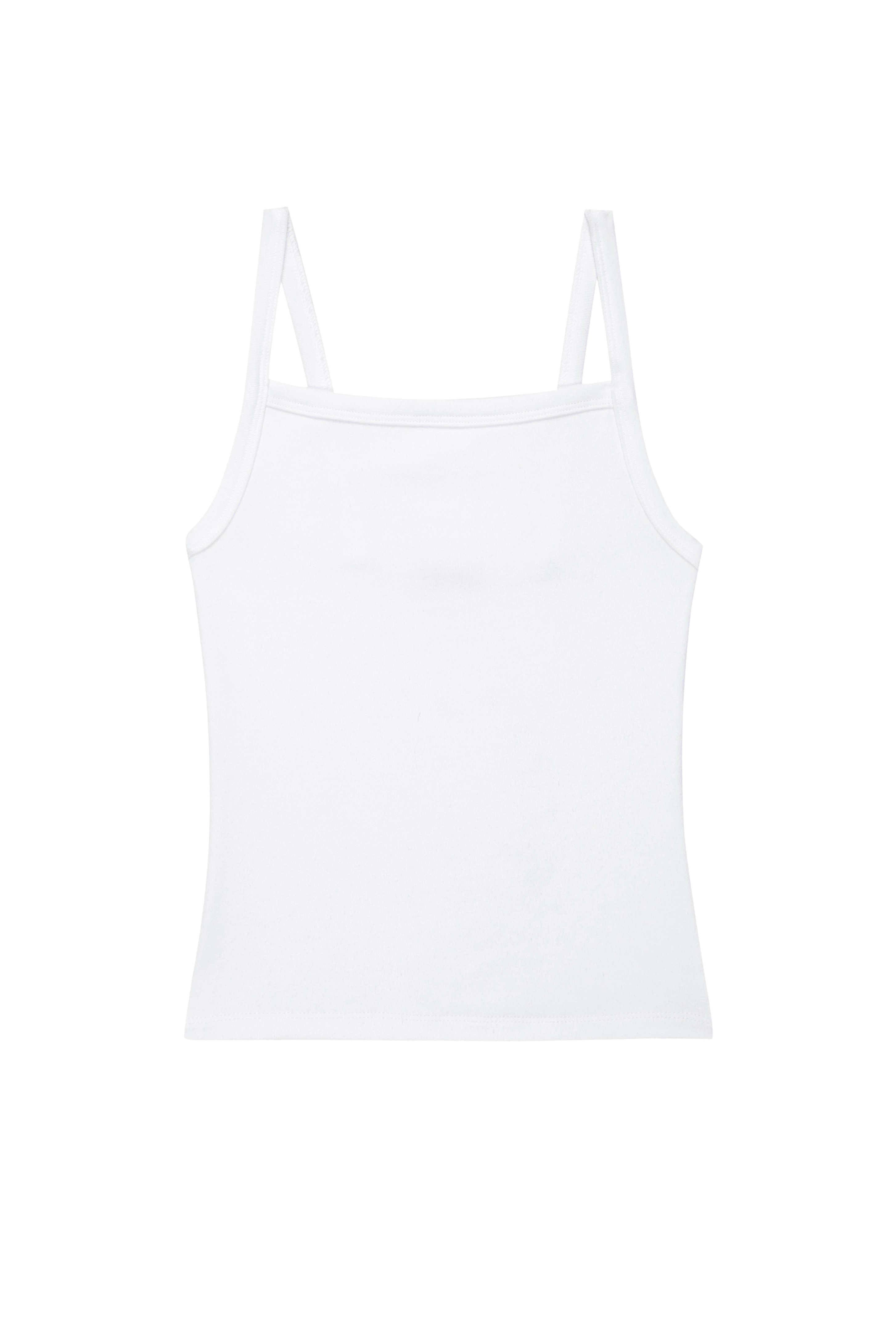 DONNI The Baby Rib Square Neck Tank - Powder