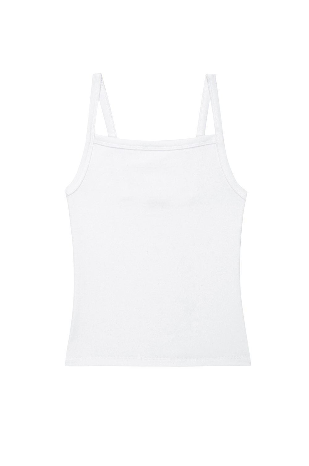 DONNI The Baby Rib Square Neck Tank - Powder