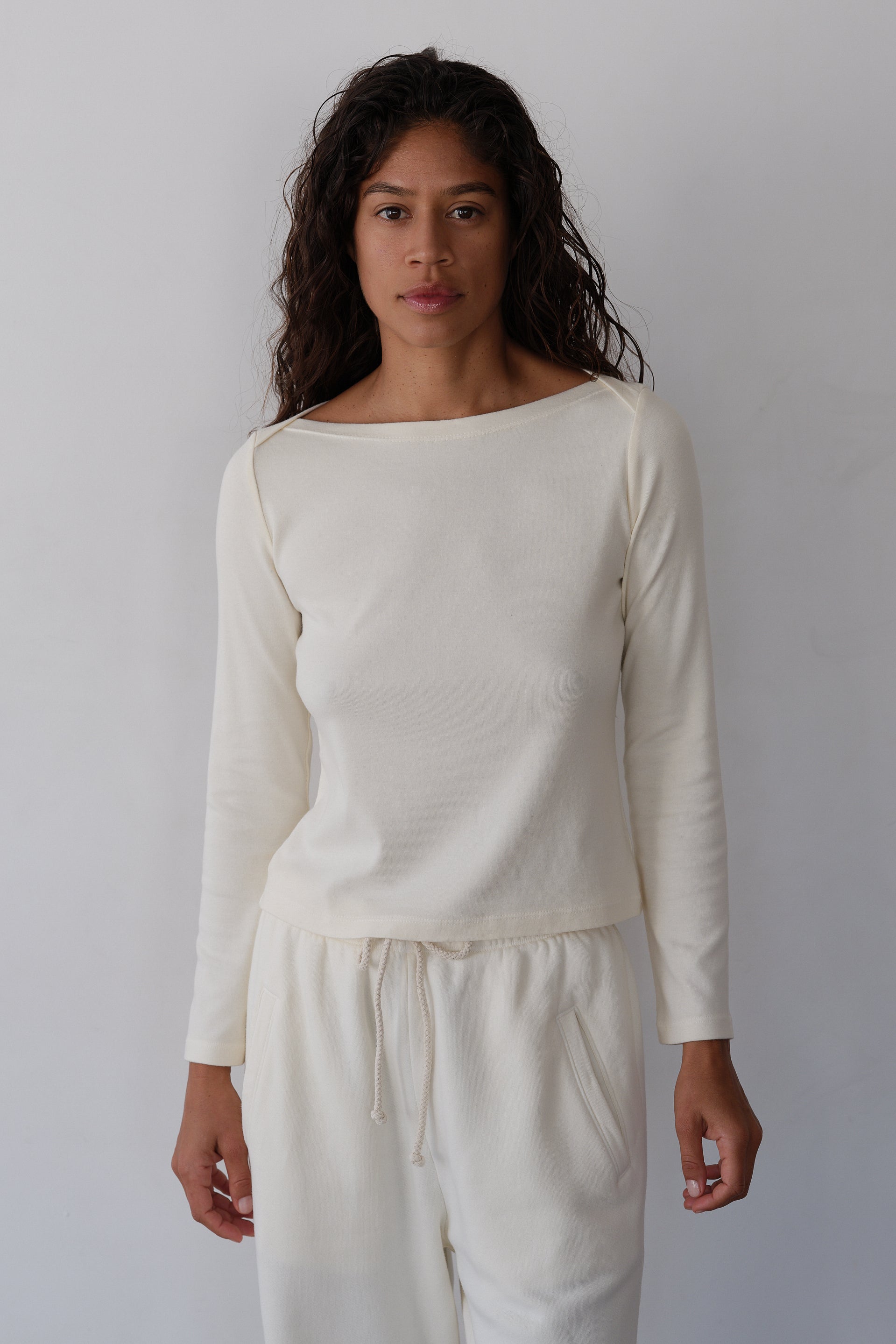 DONNI The Baby Rib Envelope Top - Creme