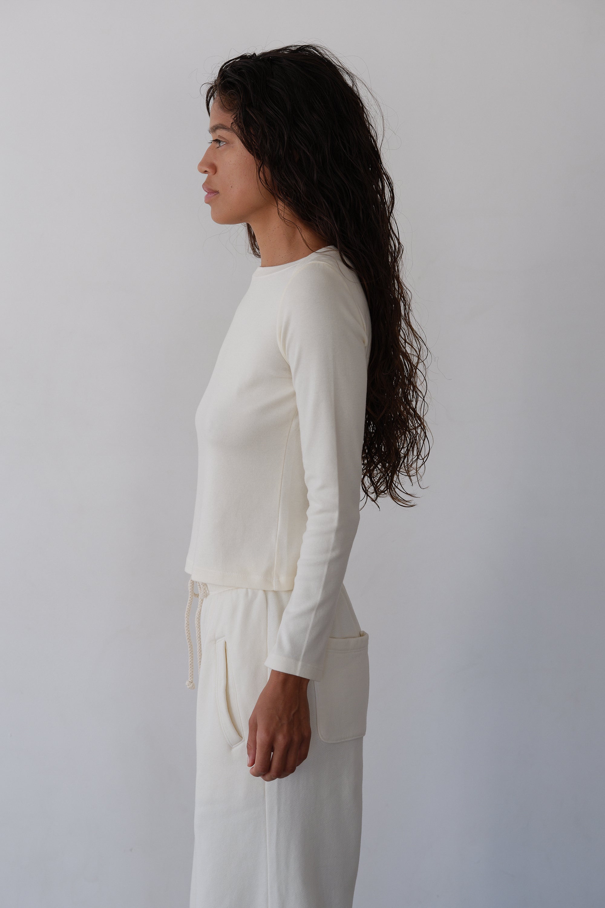 DONNI The Baby Rib Envelope Top - Creme