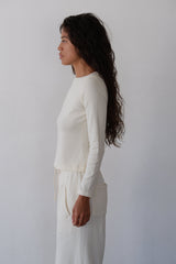 DONNI The Baby Rib Envelope Top - Creme