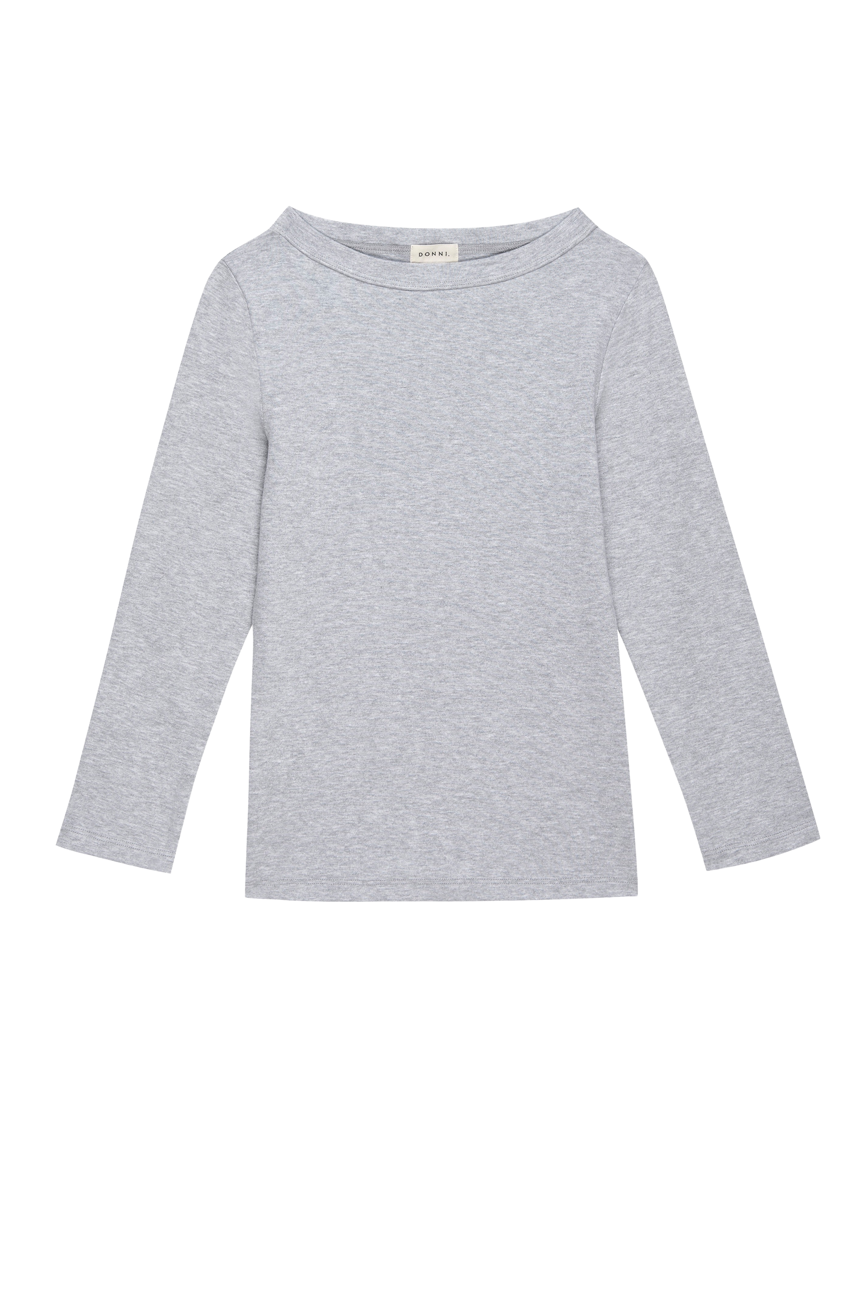 DONNI Heather Grey Baby Rib Boat Neck - Heather-Grey