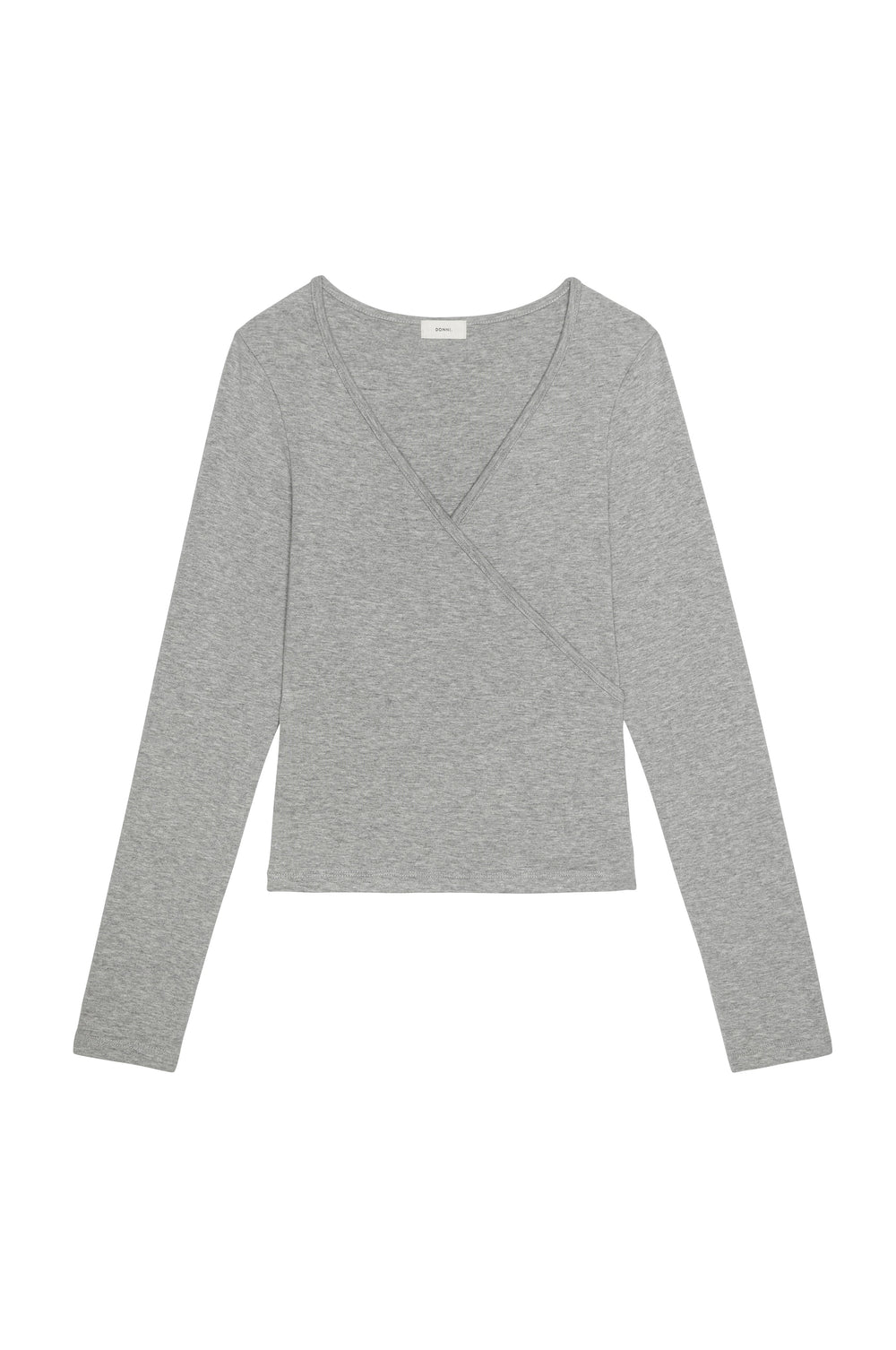DONNI The Baby Rib Criss Cross Long Sleeve - Heather Grey
