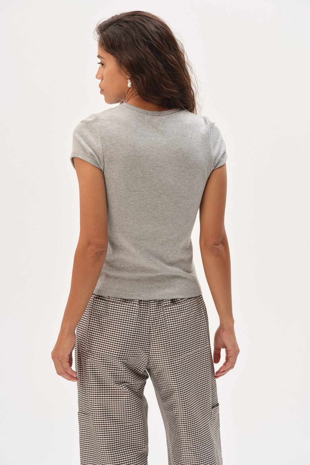 DONNI The Baby Rib Baby Tee - Heather Grey