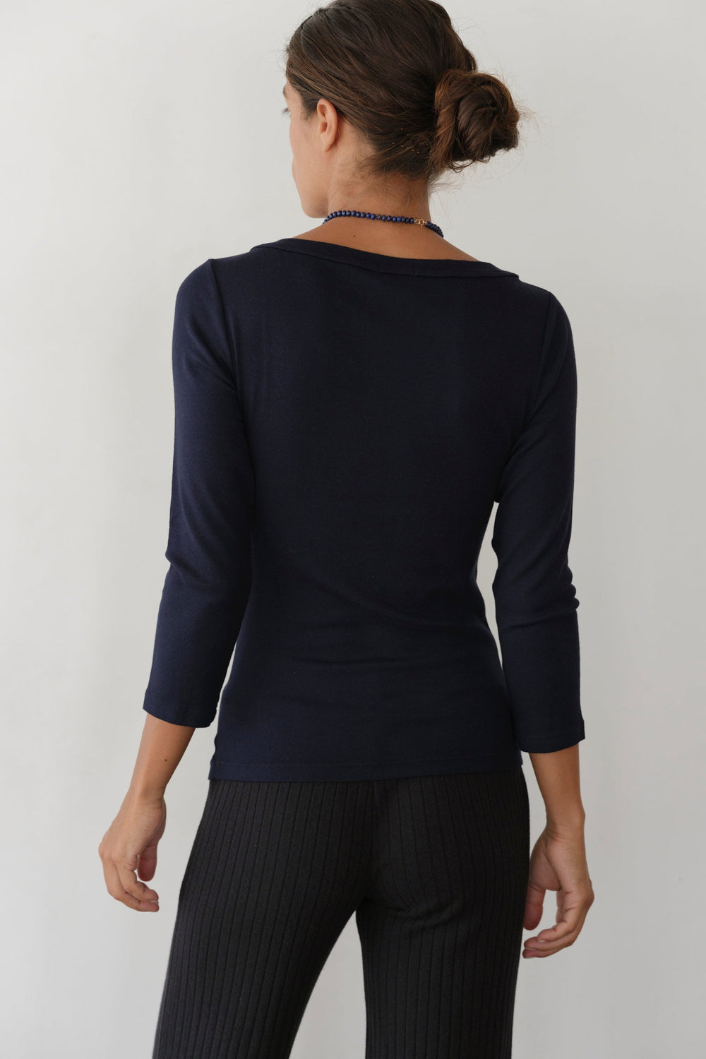 DONNI The Baby Rib Boat Neck - Navy