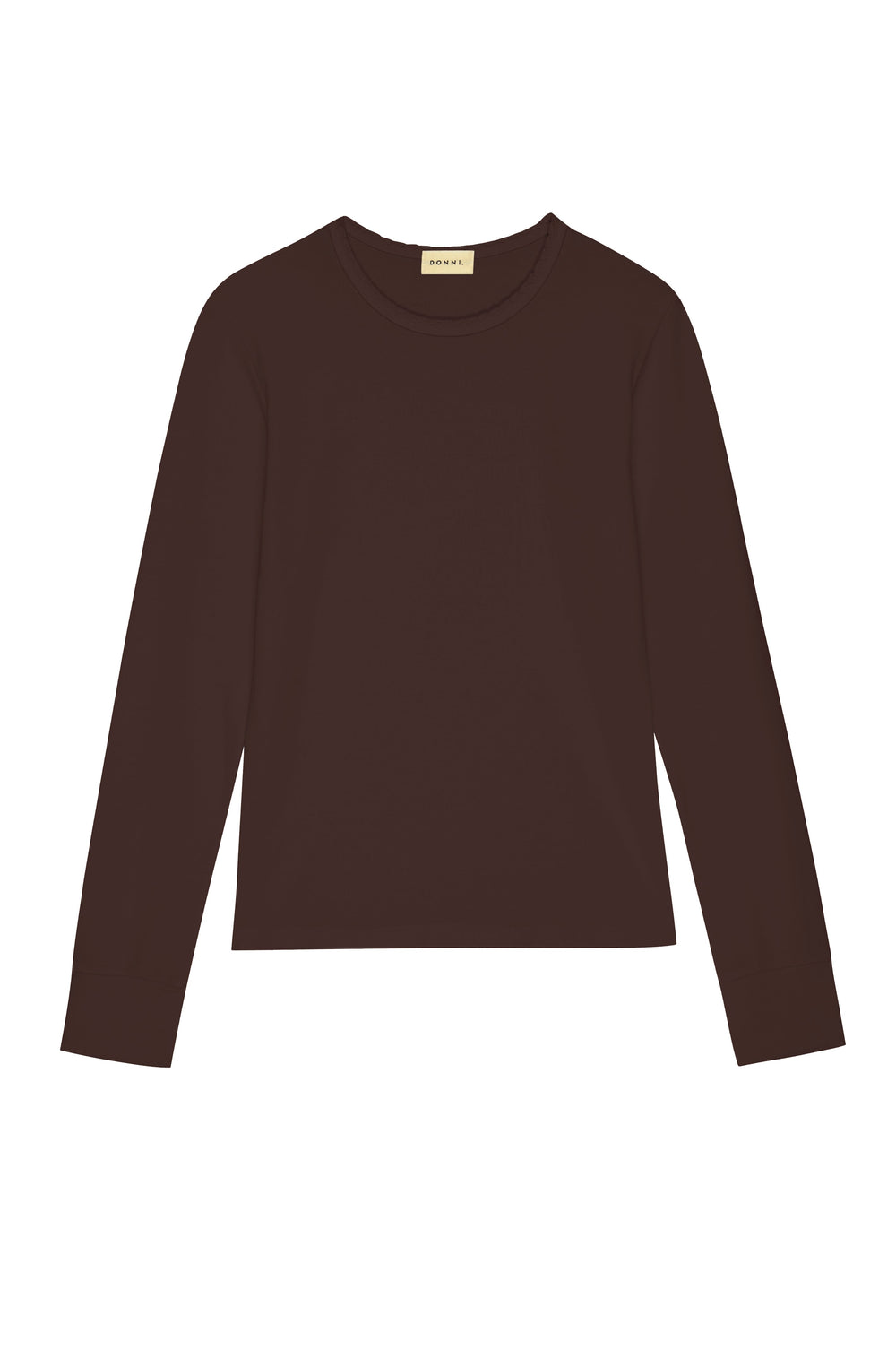 DONNI The Baby Rib Scallop Long Sleeve - Espresso