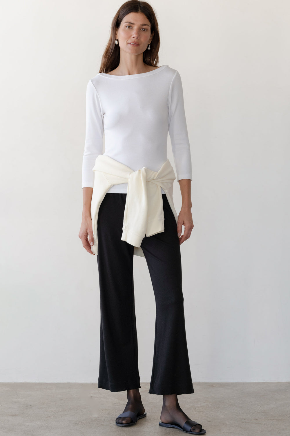 DONNI The Baby Rib Scallop Pant - Jet