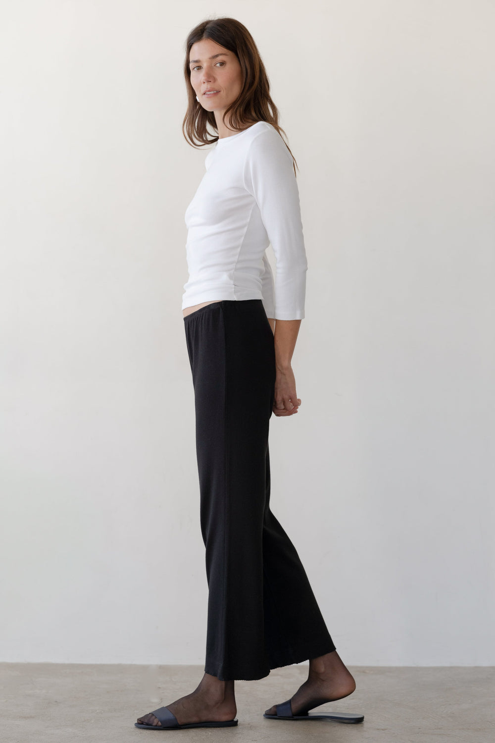 DONNI The Baby Rib Scallop Pant - Jet