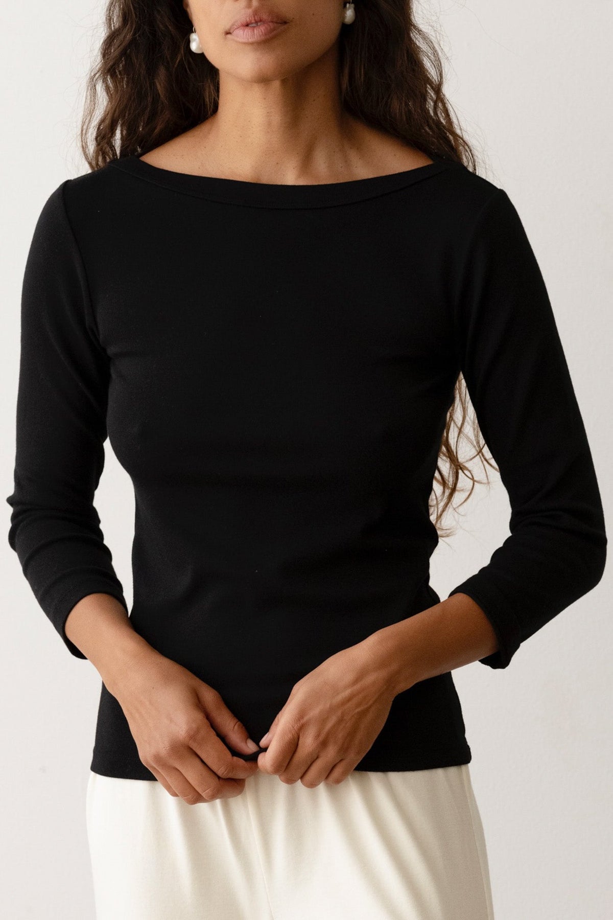 DONNI The Baby Rib Boat Neck - Jet