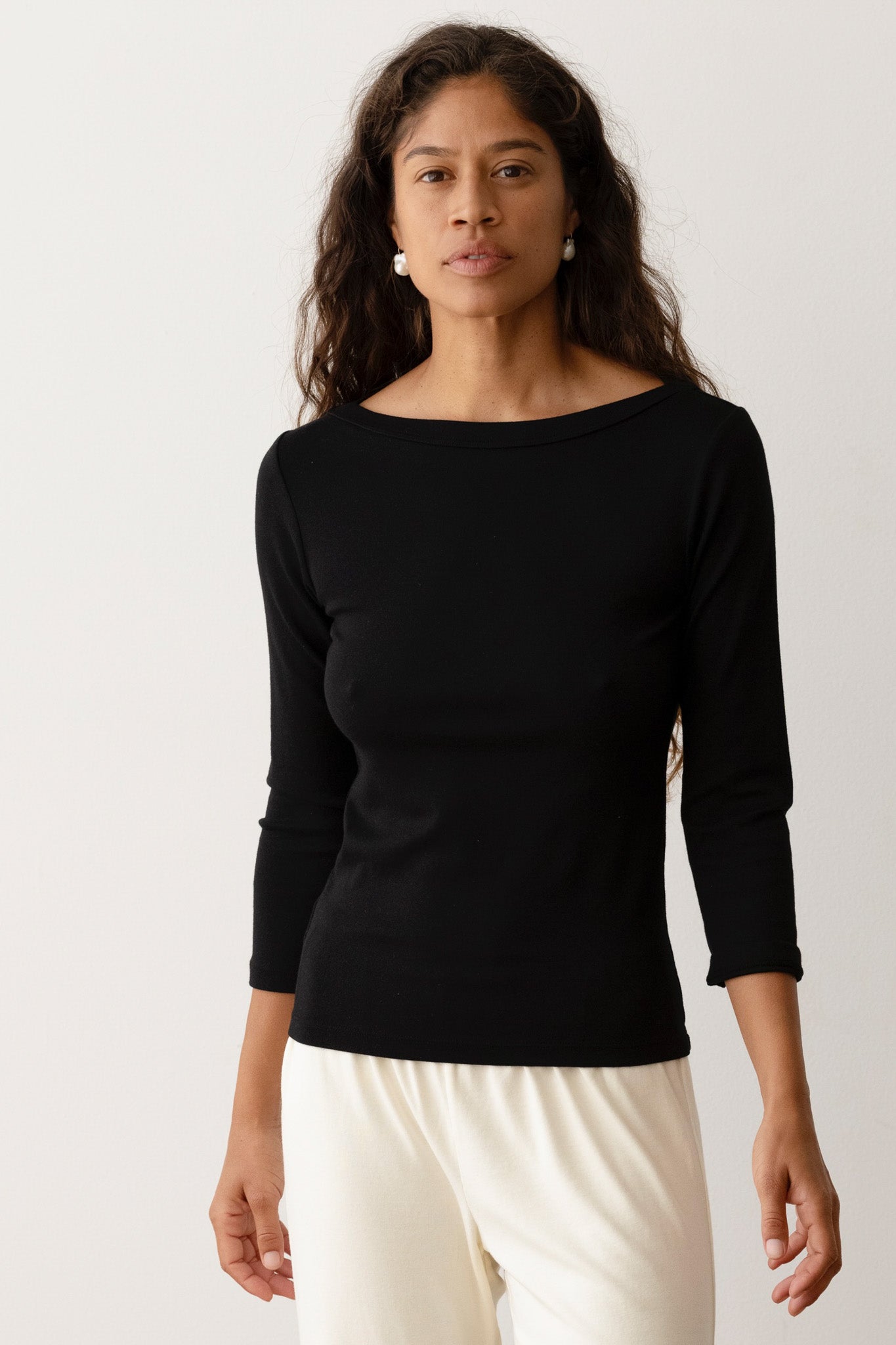 DONNI The Baby Rib Boat Neck - Jet